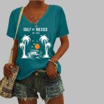 Women's Retro Golfo De Mexico 1550 Print T-Shirt