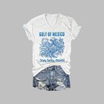 Women's Retro Gulf Of Mexico Stay Salty Resist Print T-Shirt