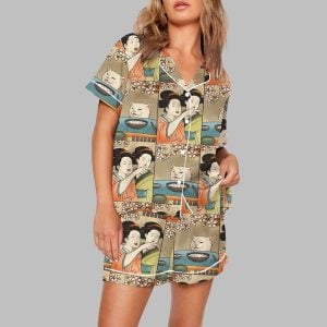 Woman Yelling at a Cat Japanese Meme Pajama Set 1