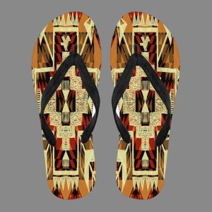 Southwest Yellow Symbol Native American Flip Flops