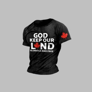 Men's God Keep Our Land Glorious And Free Print T-Shirt