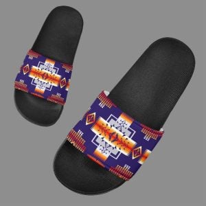 Purple Pattern Native American Slide Sandals