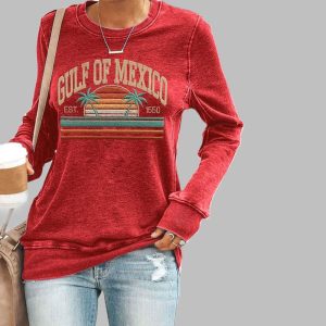 Women's Gulf Of Mexico EST 1550 Print Sweatshirt