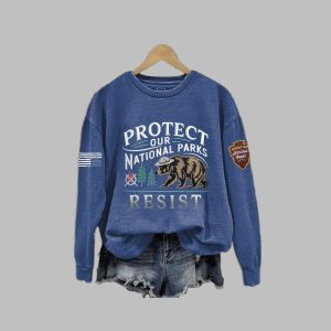 Women's Protect Our National Parks Resist Print Sweatshirt