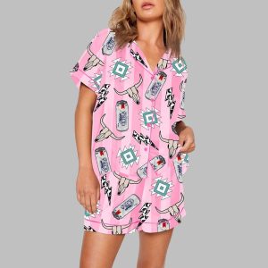 Michelob Ultra Western Cowboy Pink Pajama Set 1