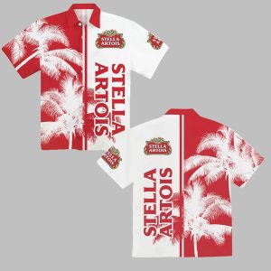 Stella Artois Beer Floral Aloha Hawaiian Shirt 0