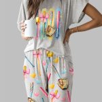 Coquette Softball Casual Pajama Set