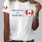 Elbows Up America Stands With Canada Print T-Shirt
