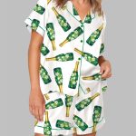 Floral Champagne Bottle Pajama Set