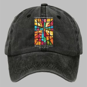 God Turns Broken Pieces Into Masterpieces Print Baseball Cap 2