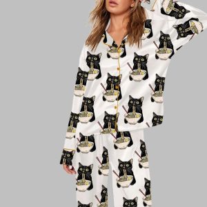 Noodle Cat Long Sleeve Pajama Set 1