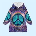 Hippie Peace Sign Blanket Hoodie Hippie Gifts