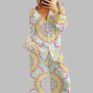 Polygonal Symmetrical Geometric Pajama Set