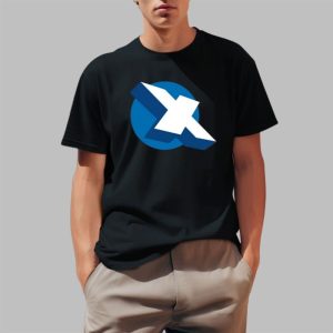 Elonmusk Wearing X.Com Logo Shirt