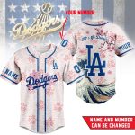 Let's Go Dodgers Cherry Blossom Baseball Jersey