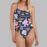 Louisiana Preppy Spaghetti Straps One Piece Swimsuit For Women