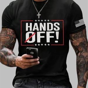 Mens Hands Off Protest Print T Shirt 1