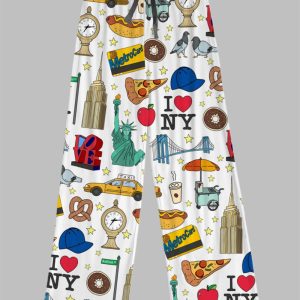 New York City Contrast Wide Leg Pants 1