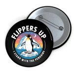 Penguins Flippers Up Print Brooch