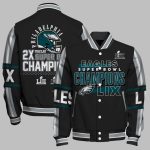 Philadelphia 2X Super Bowl LIX Champions Varsity Jacket