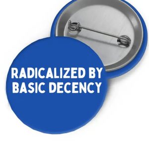 Radicalized by Basic Decency FDT Brooch 1