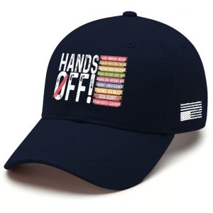 Retro Hands Off Protest Printed Baseball Hat 1