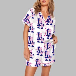 Vintage Los Angeles Dodgers Sakura Bloom Print Pajama Set 1