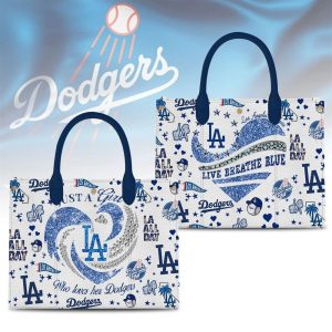 LA Dodgers Live Breathe Blue Leather Bag