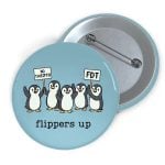 Unisex Penguins Flippers Up Print Brooch