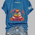 V-Neck Fantasy Drama Tragedy Print T-Shirt