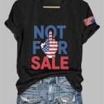 V-Neck My Vote Is Not For Sale Print T-Shirt