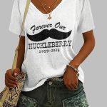 V-neck Fovever Our Huckleberry 1959-2025 Print T-Shirt
