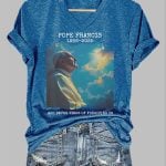 Women's 1936-2025 God Never Tires Of Forgiving Us Printed Short-Sleeved T-Shirt