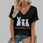 Women's FDT Dog Frenchie Dashund Terrier Print Casual T-Shirt