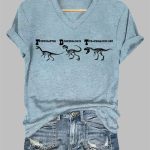 Women's Fukuiraptor Dilophosaurus Tyrannosaurus Rex Printed T-Shirt