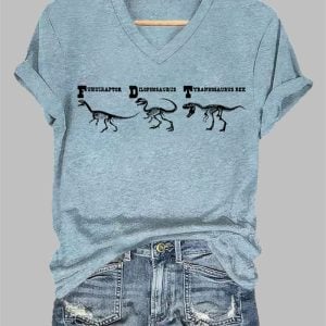 Women's Fukuiraptor Dilophosaurus Tyrannosaurus Rex Printed T-Shirt