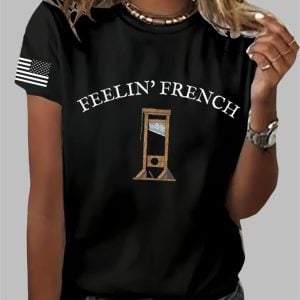 Womens Guillotine FDT Feelin French Printed Casual T Shirt 1
