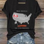 Women's Make America The United States Of Canada The 11h Province V-Neck T-Shirt