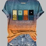 Women's One Day At A Time Printed Short-Sleeved T-Shirt