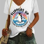 Women's Penguins Flippers Up I Stand With The Penguins Shirt
