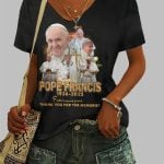 Women's Pope Francis Thank You For The Memories Print T-Shirt