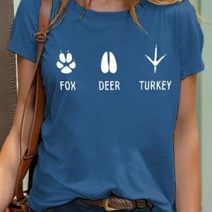 Women's Retro Fox Deer Turkey Shirt