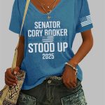 Women's Senator Cory Booker Stood Up 2025 Shirt