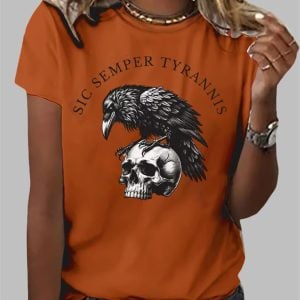 Womens Sic Semper Tyrannis Print T Shirt 1