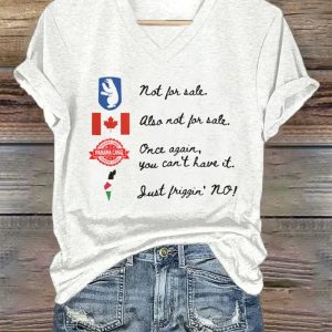 Women's We Are Not For Sale Print V-Neck T-Shirt
