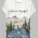 Women's Who am I to Judge Pope Francis Printed Short-Sleeved T-Shirt