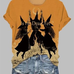 Women's Witch He Is Dead No Print T-Shirt