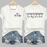 Women's You Matter One Day At A Time Printed V Neck T-shirt