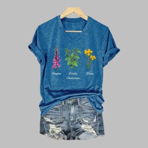 Womens FDT Flowers Print T Shirt 1