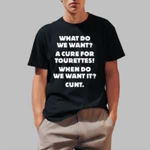 Bilbo Baggins What Do We Want A Cure For Tourettes When Do We Want It Cunt Shirt 0 1